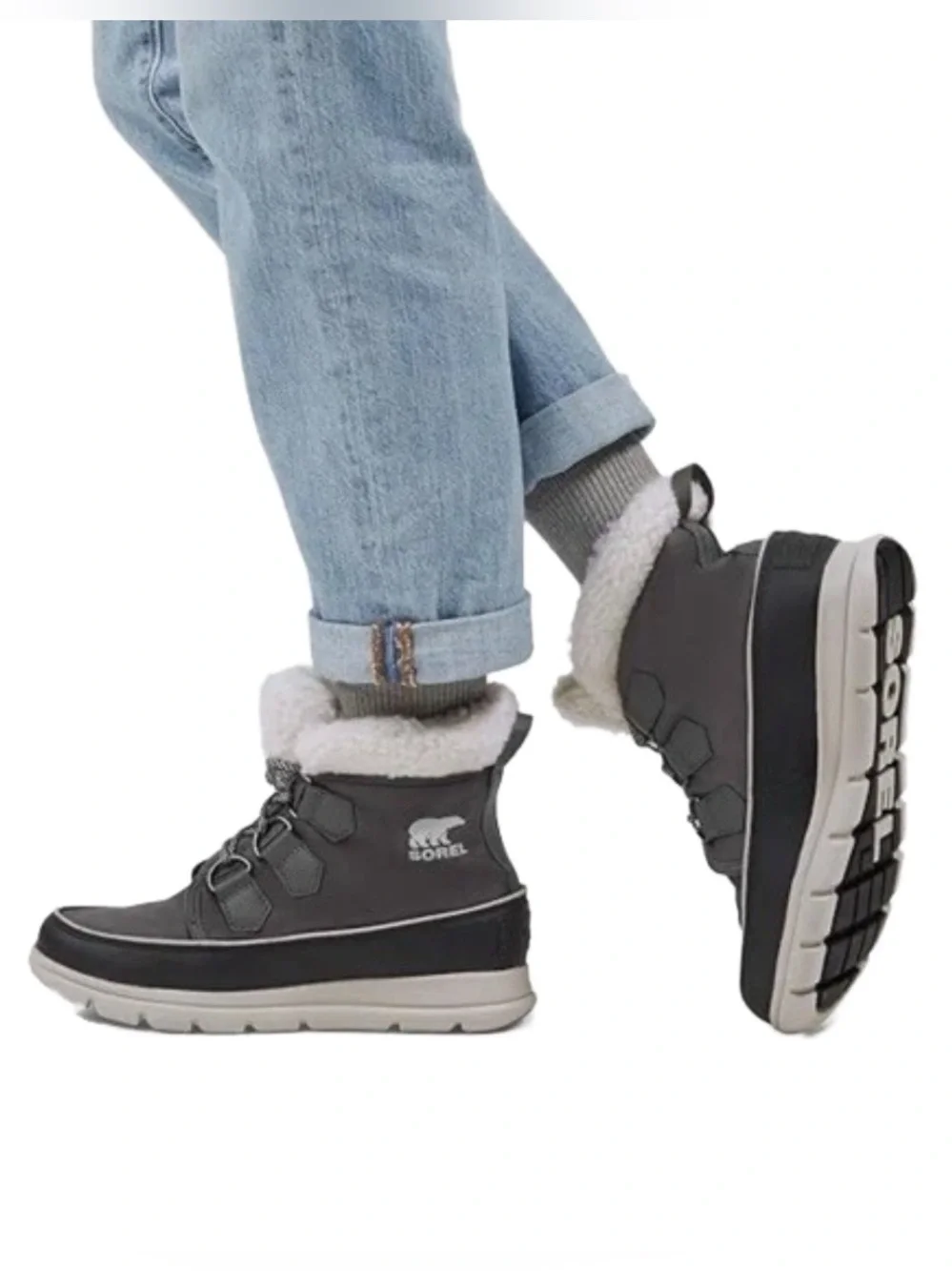 Sorel Women's Gray Explorer Carnival Waterproof Boot